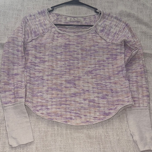 Free People spaces out Purple and Cream Women's Top - Picture 1 of 6
